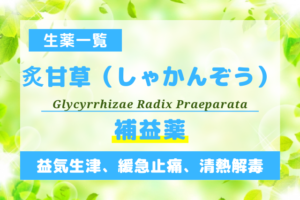 炙甘草（しゃかんぞう）