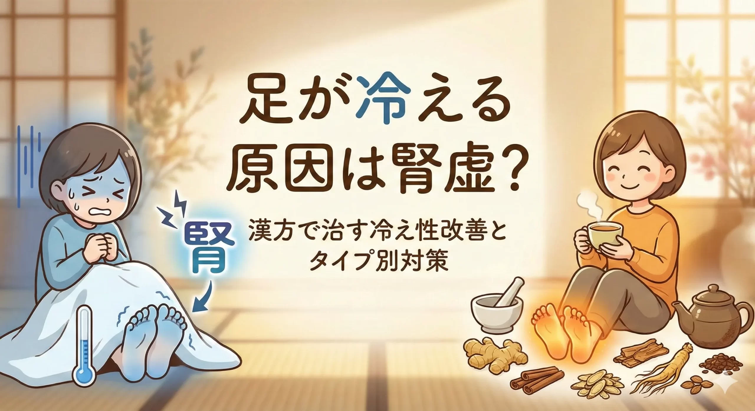 足が冷える原因は腎虚？漢方で治す冷え性改善とタイプ別対策