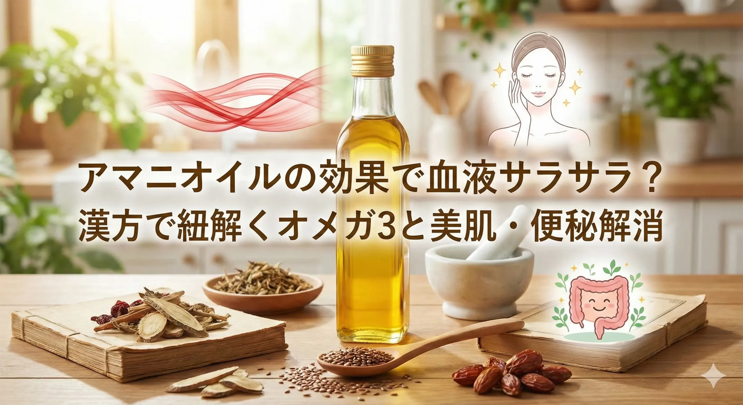 アマニオイルの効果で血液サラサラ?漢方で紐解くオメガ3と美肌・便秘解消