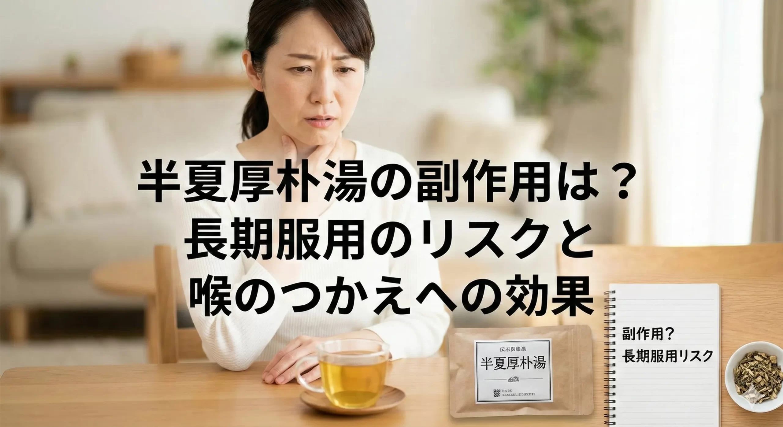 半夏厚朴湯の副作用は？長期服用のリスクと喉のつかえへの効果
