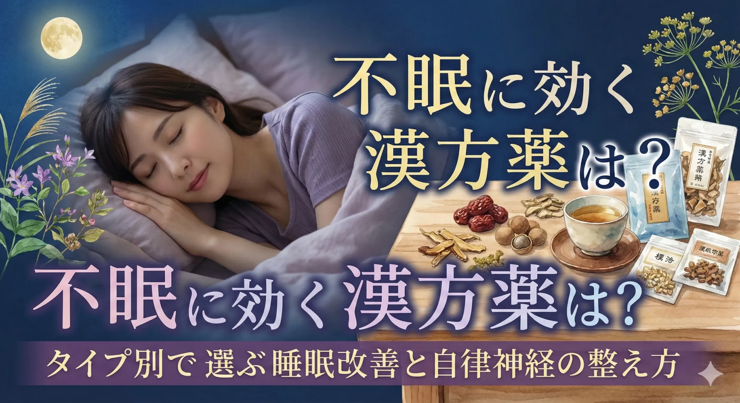 不眠に効く漢方薬は？タイプ別で選ぶ睡眠改善と自律神経の整え方