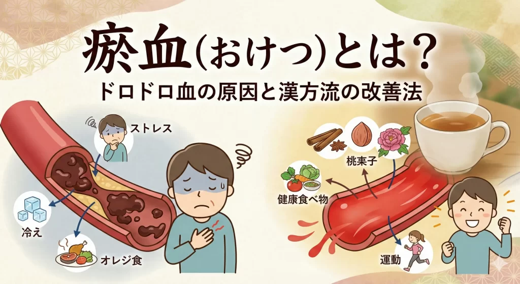 瘀血(おけつ)とは?ドロドロ血の原因と漢方流の改善法