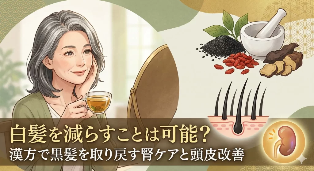 白髪を減らすことは可能?漢方で黒髪を取り戻す腎ケアと頭皮改善