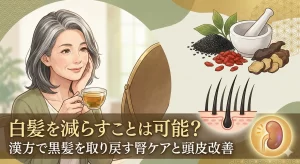 白髪を減らすことは可能？漢方で黒髪を取り戻す腎ケアと頭皮改善